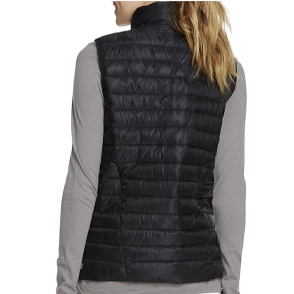 Fabletics Full Zip Puffa Fenway Vest Black Gray Stripes Women’s XS Gorp Core - Picture 5 of 8